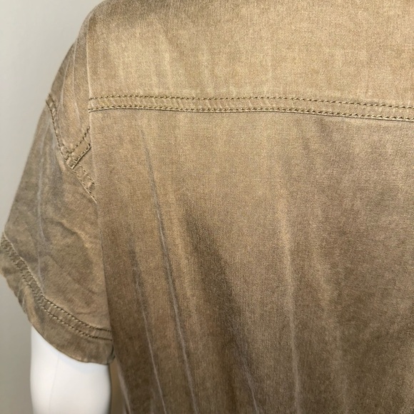 Free People FP Movement *Kali* tan distressed snap front utility jumpsuit XS - Picture 6 of 11